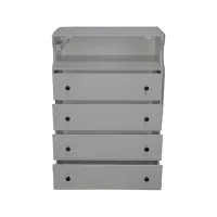 거울 마감 처리된 6단 서랍장 겸 사무용 캐비닛을 찾을 수 있을까요?